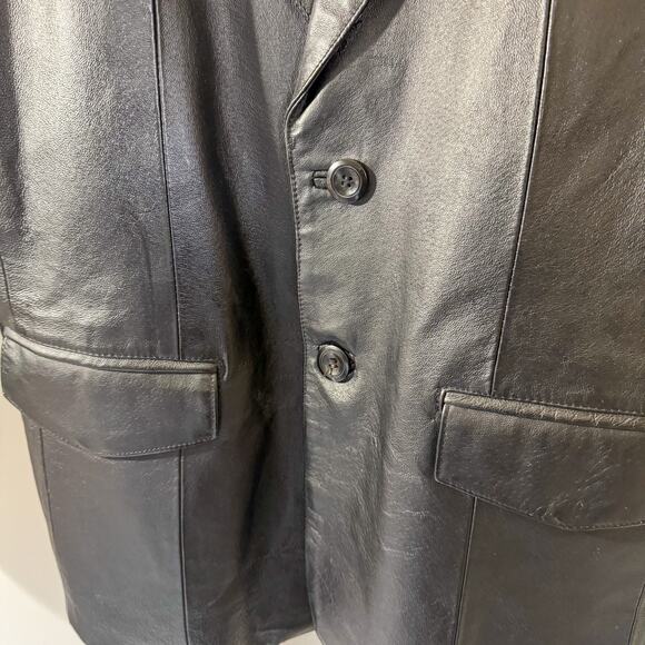 🧥 Vintage Leather Gallery Black Genuine Leather Blazer/Jacket - Picture 7 of 8